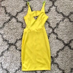 NWOT Sexy Yellow Midi Dress